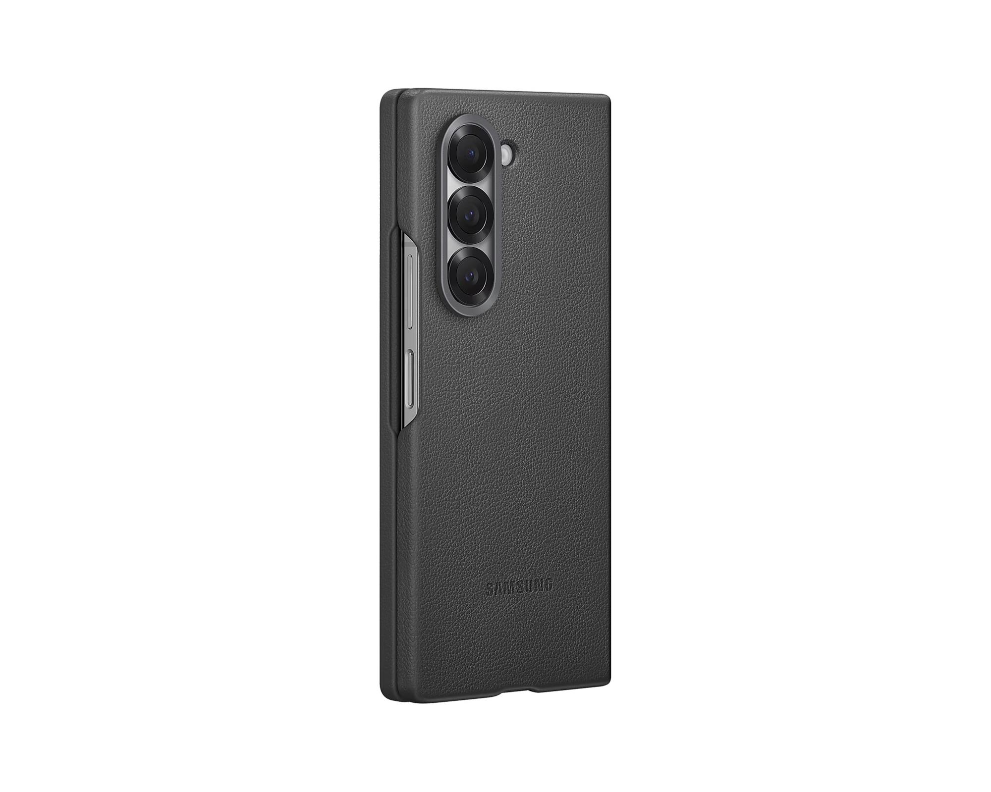 Ochranný kryt Samsung z vegánskej kože pre Z Fold6 sivý
