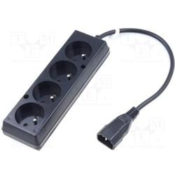 OEM redukcia napájania 230V na UPS - 1x IEC C14 na 4x CEE 7/5 (FR/CZ), max. 10A, dĺžka 30 cm