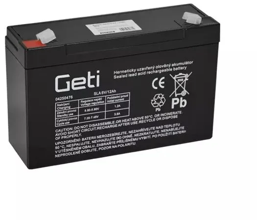 Olovená batéria Geti 6V 12Ah