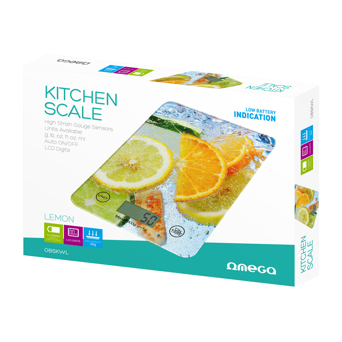 Omega Digitální kuchyňská váha citrusy (OBSKWL) 5kg