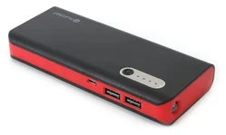 OMEGA powerbank 13000mAh s LED svítilnou, černo-červená
