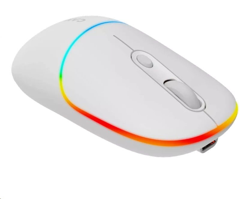 Optická bezdrôtová myš CANYON MW-22, RGB, 800/1200/1600 dpi, 4 tl, BT+2,4 GHz, batéria 650 mAh, snehovo biela