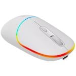 Optická bezdrôtová myš CANYON MW-22, RGB, 800/1200/1600 dpi, 4 tl, BT+2,4 GHz, batéria 650 mAh, snehovo biela