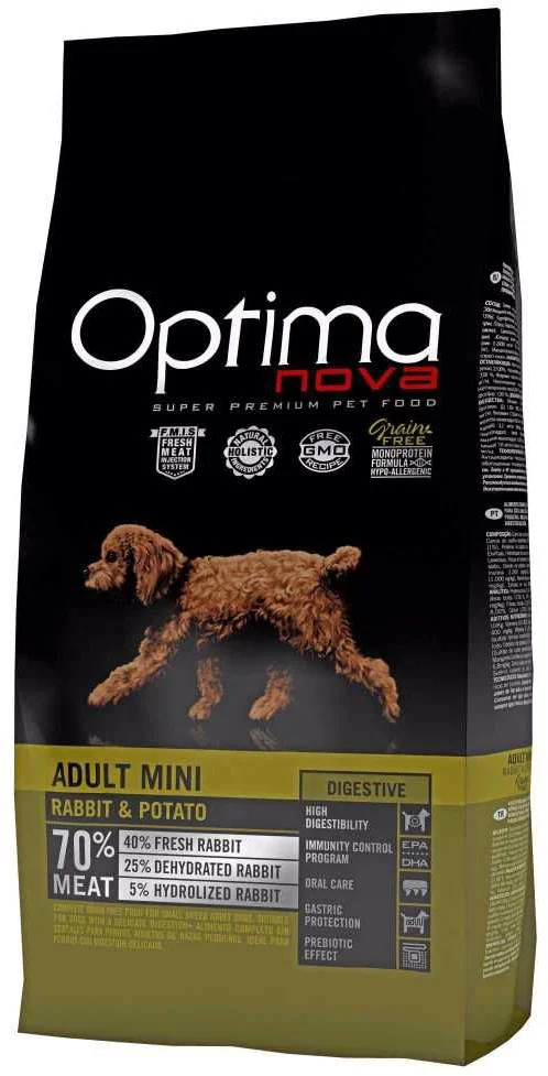 OPTIMAnova Dog Adult Mini Digestive Rabbit & Potato GF 2kg granule pro psy