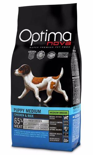 OPTIMAnova Dog Puppy Medium Chicken & Rice 12kg granule pro štěňata