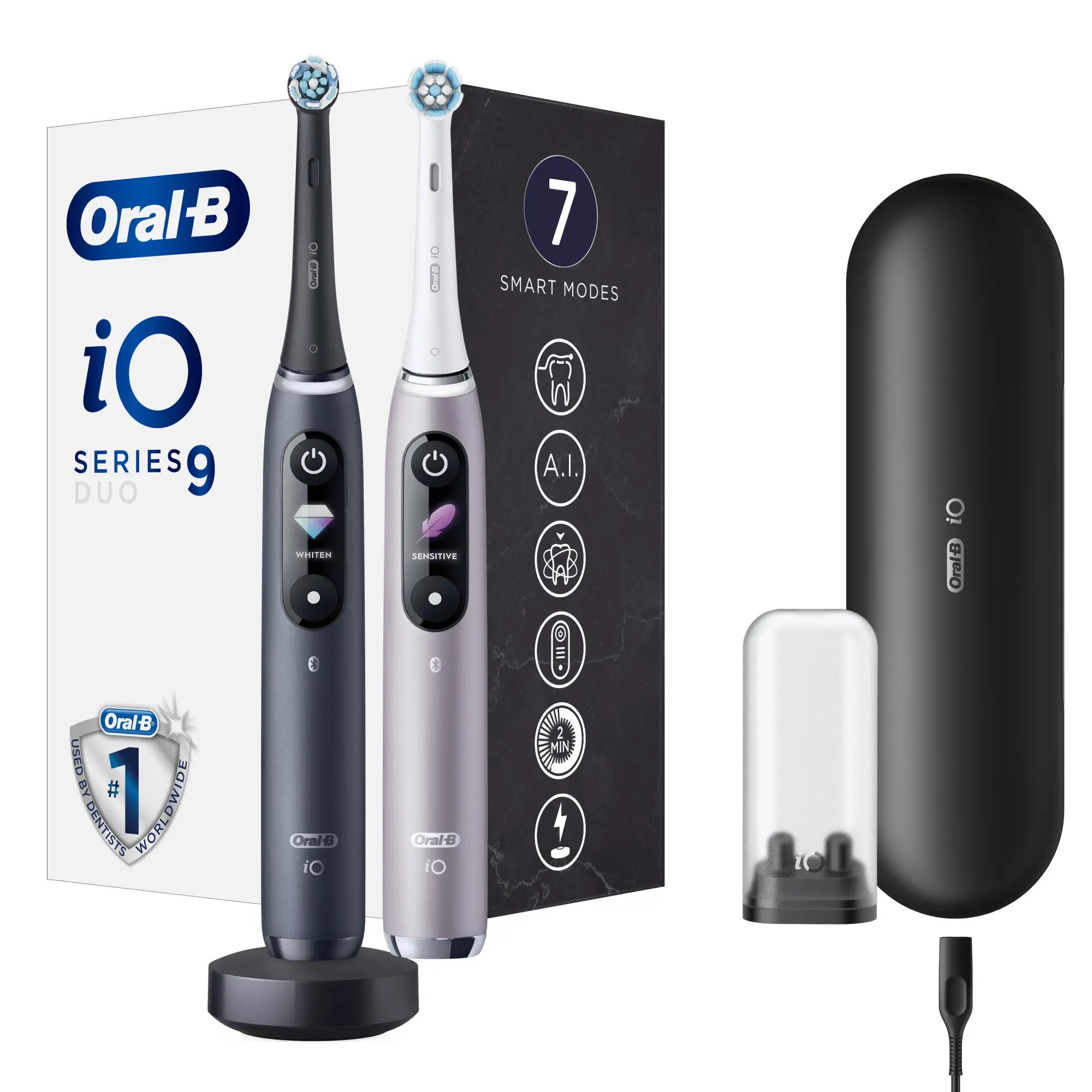 Oral-B iO9 Series Duo Pack Black/Rose Extra Handle