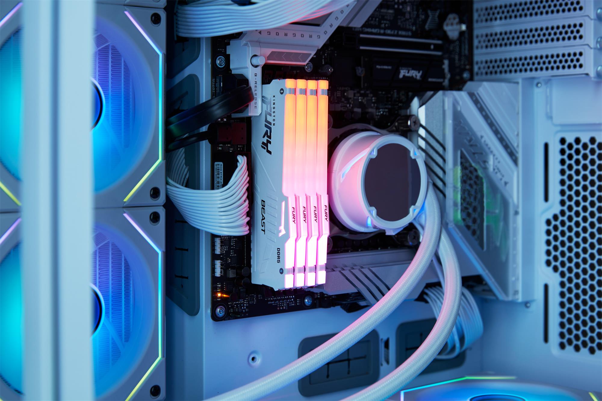Pamäť Kingston FURY™ Beast DDR5 RGB 16GB 5200MHz, AMD EXPO, biela