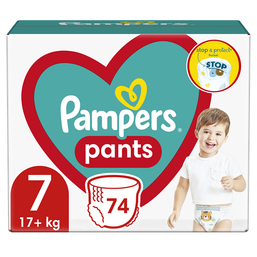 Pampers Pants Plenkové Kalhotky Velikost 7, 74ks, 17kg+