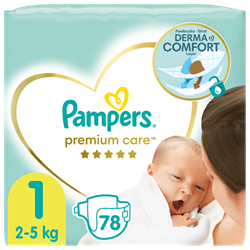 Pampers Premium Care Plenky Velikost 1, 2kg-5kg, 78ks