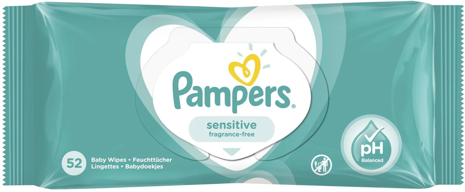 Pampers Sensitive detské čistiace obrúsky 52ks