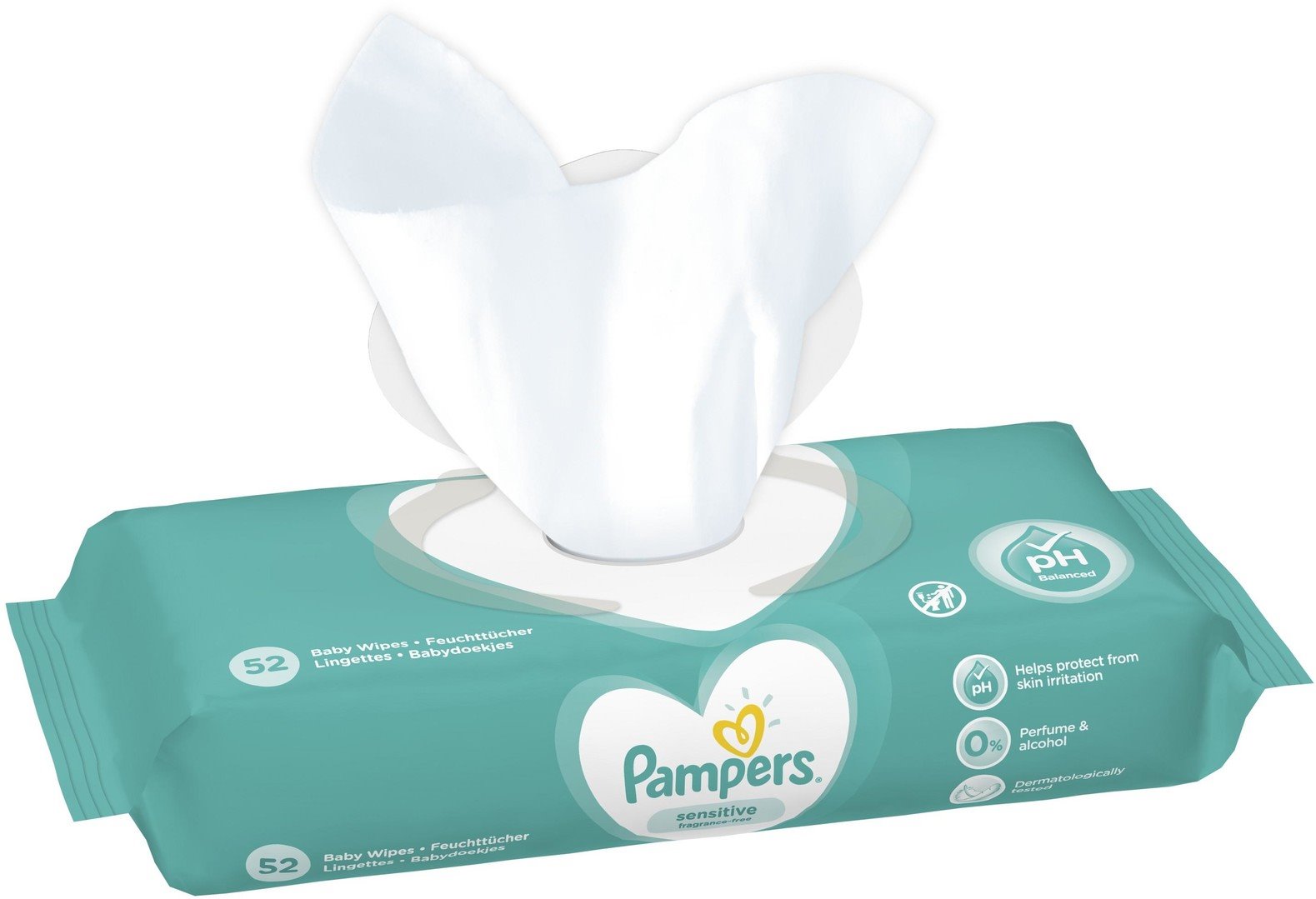Pampers Sensitive Dětské Čisticí Ubrousky 52ks