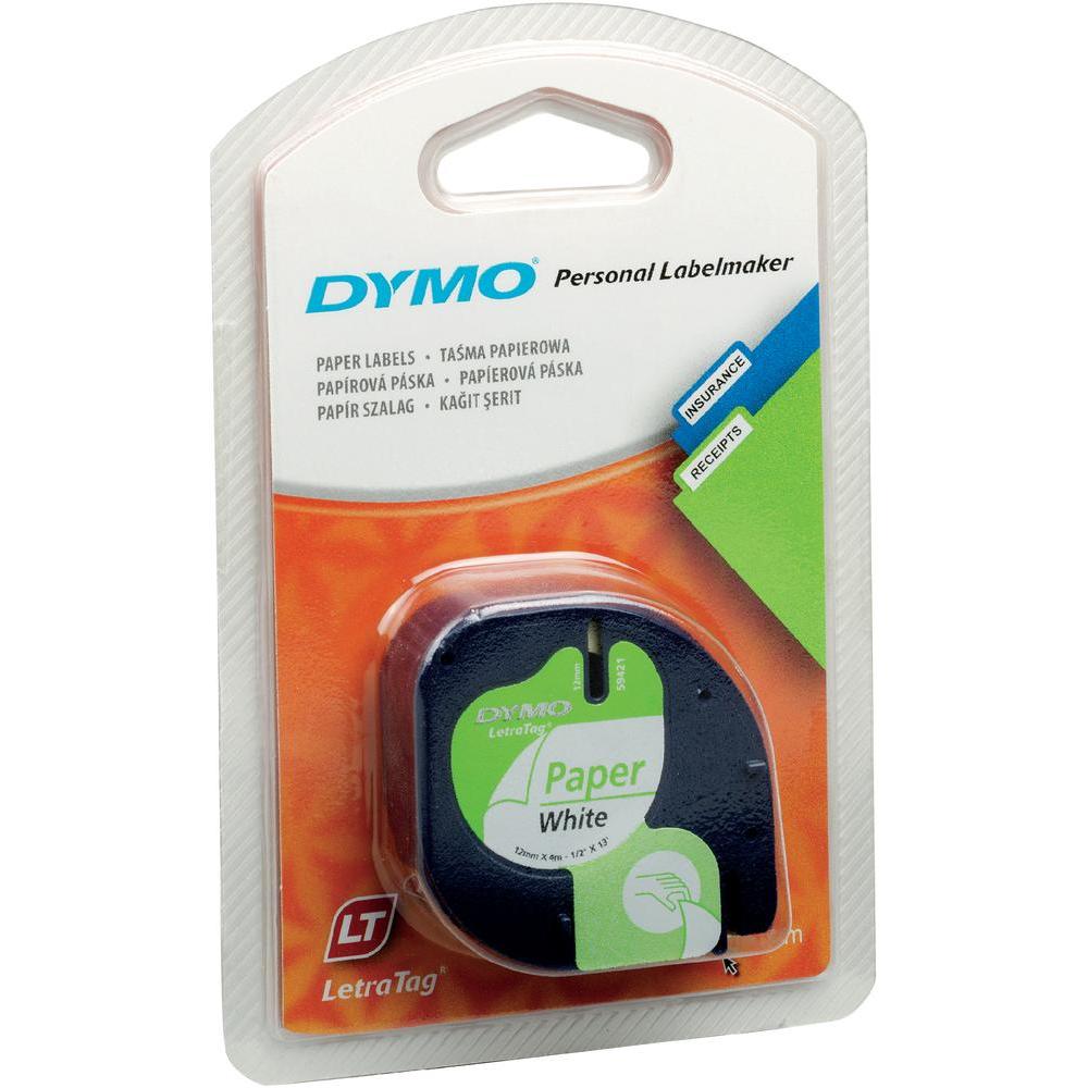 Páska do štítkovača Dymo LetraTAG, 91220, S0721520, biela/čierna, 12 mm 776833