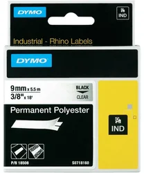 Páska do štítkovače Dymo RHINO, 18508, S0718160, transp./černá, 9 mm