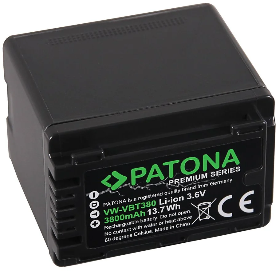 Patón PT1257 - Panasonic VW-VBT380 4040mAh Li-Ion Premium