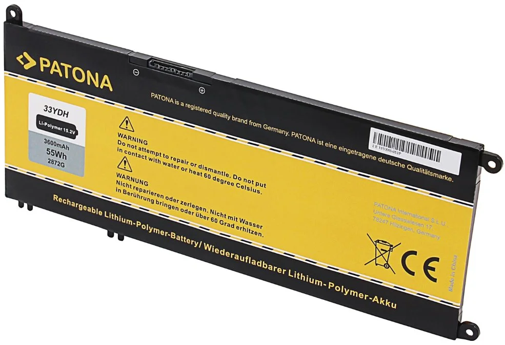 PATONA batéria pre ntb DELL Inspiron 13/15/17 G3 3600mAh Li-Pol 15,2V 33YDH