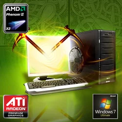 PC BARBONE W HAMMER STORM - AMD Phenom II X2 550/4GB/750GB/HD5770/DVDRW/Windows 7 Ultimate