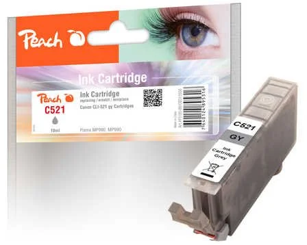 Peach C521 šedá kompatibilný s Canon CLI-521gy, 2937B001