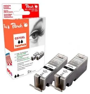 Peach C570XL TwinPack čierna kompatibilná s Canon PGI-570XL 319675