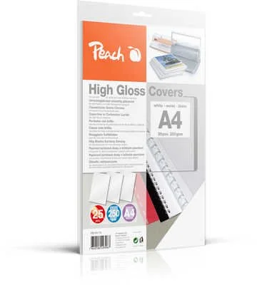 Peach PB100-16 zadnou dosky A4 250gsm biele 510023