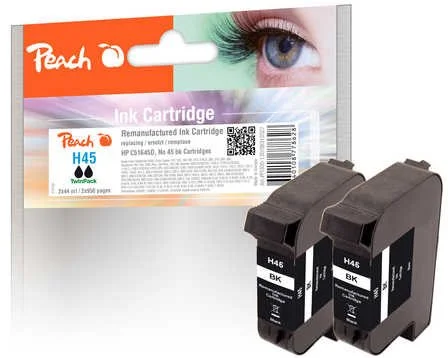 Peach Twin Pack čierna, kompatibilný s HP 51645A, No. 45 313027