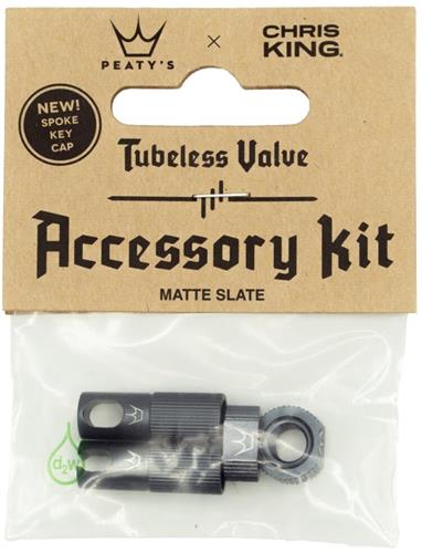 PEATY'S X CHRIS KING (MK2) SLATE TUBELESS VALVES ACCESSORY KIT 