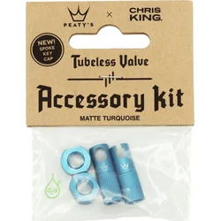 PEATY'S X CHRIS KING (MK2) TURQUOISE TUBELESS VALVES ACCESSORY KIT 