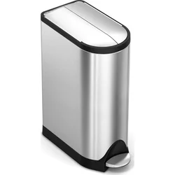 Pedálový odpadkový koš Simplehuman – 18 l, butterfly víko, kartáčovaná nerez ocel, FPP