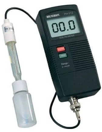pH meter Voltcraft pH-212 na meranie pH pôdy a rastlín