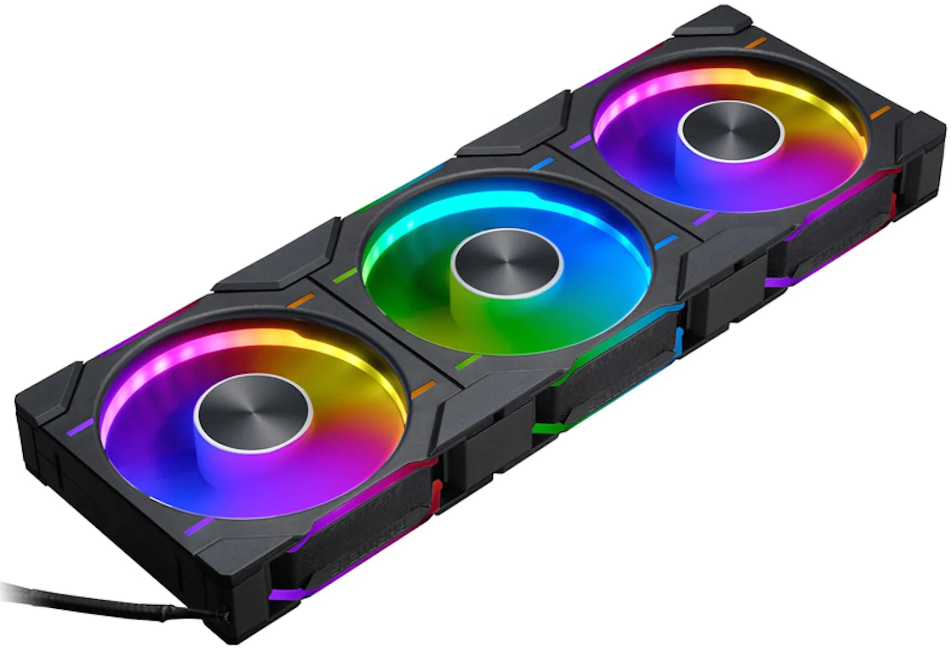 PHANTEKS D30 PWM D-RGB 120mm ventilátor, 3ks, černý