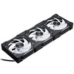 PHANTEKS D30 PWM D-RGB 120mm ventilátor, 3ks, čierny