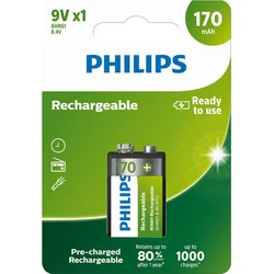 PHILIPS 9VB1A17/10 Nabíjecí baterie, 9 V