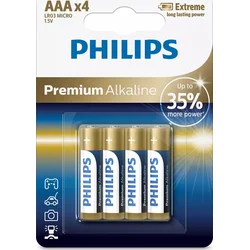 PHILIPS LR03M4B AAA Premium Alkaline baterie (4ks)