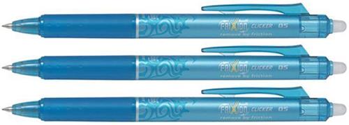 PILOT Rollery "Frixion Clicker", sv.modrá, 0,5/0,25mm, vymazatelný, 3 ks v balení