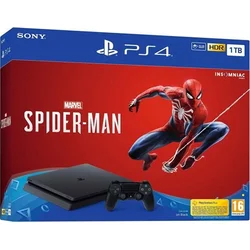 PlayStation 4 Slim 1TB, černý + hra Spider-Man