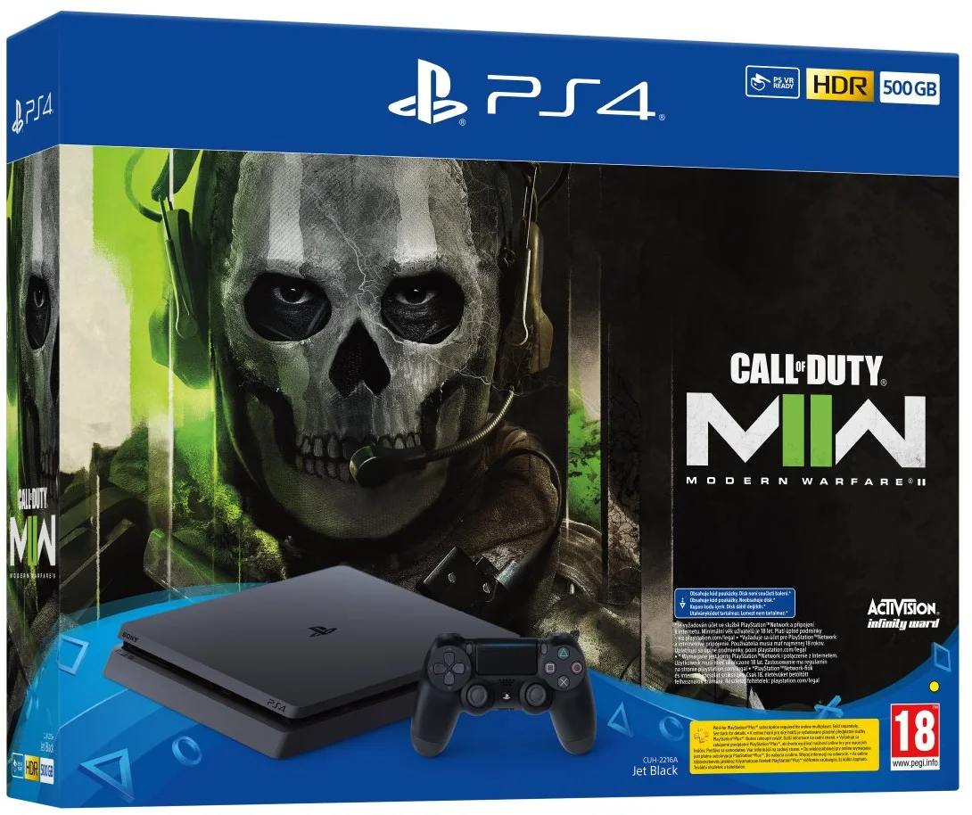 PlayStation 4 Slim 500 GB, čierna + CoD: Modern Warfare 2