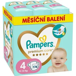 Plienky Pampers Premium Care veľkosť 4, 9-14 kg, 174 ks