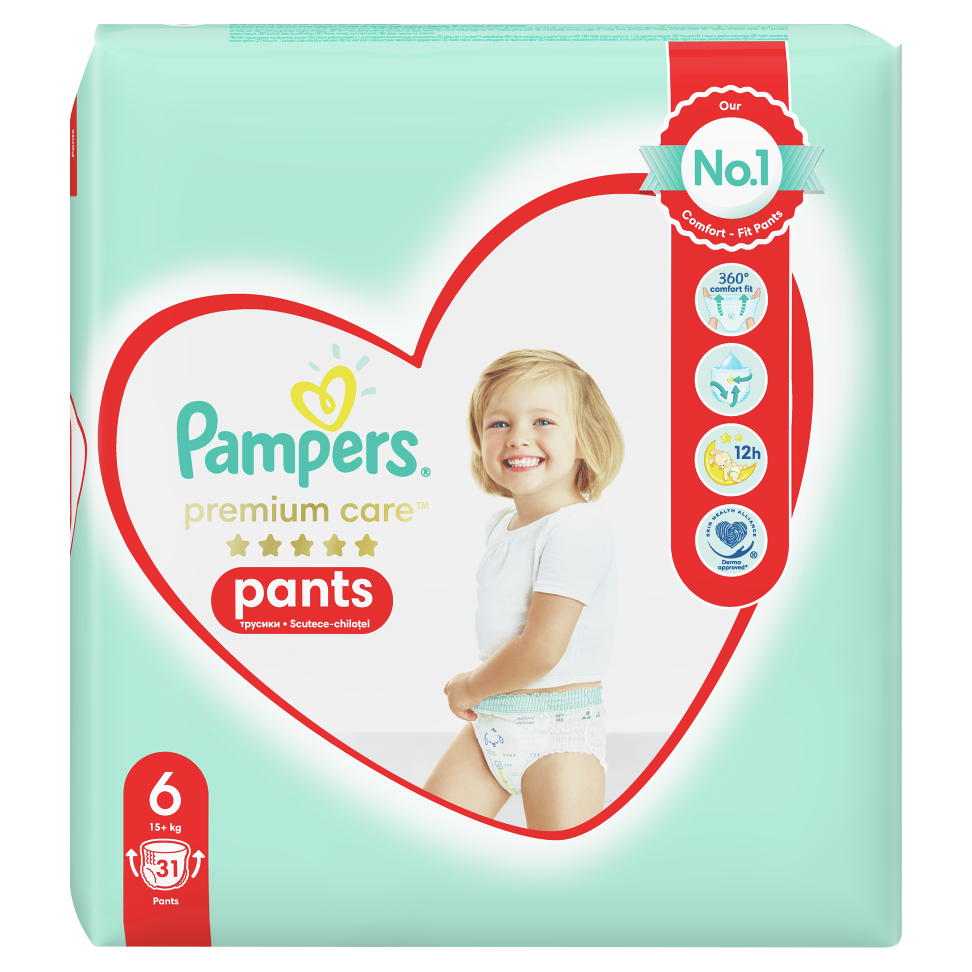 Plienky Pampers Premium Care veľkosť 6, 31 kusov, 15 kg