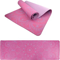 Podložka LIFEFIT YOGA MAT MANDALA DUO, 183x58x0,6cm, bordó
