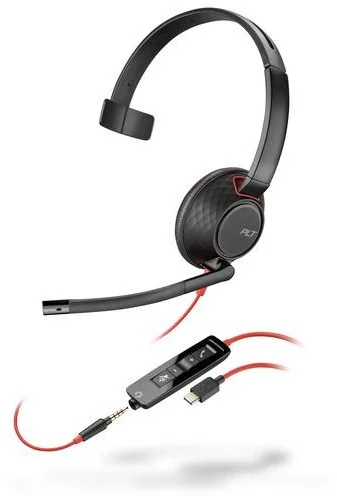 Poly Headset Blackwire 5210, 3,5 mm jack + adaptér USB-C/A, mono