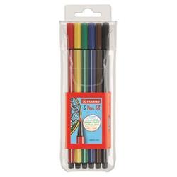 Popisovače STABILO "Pen 68", sada, 6 farieb, 1 mm
