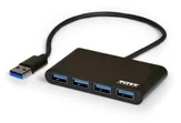 PORT CONNECT USB HUB, 4x USB 3.0, čierny