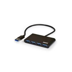 PORT CONNECT USB HUB, 4x USB 3.0, šedý RP0262 - USB zařízení
