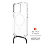 Pouzdro FIXED MagPure Neck s černou šňůrkou na krk pro Apple iPhone 16e