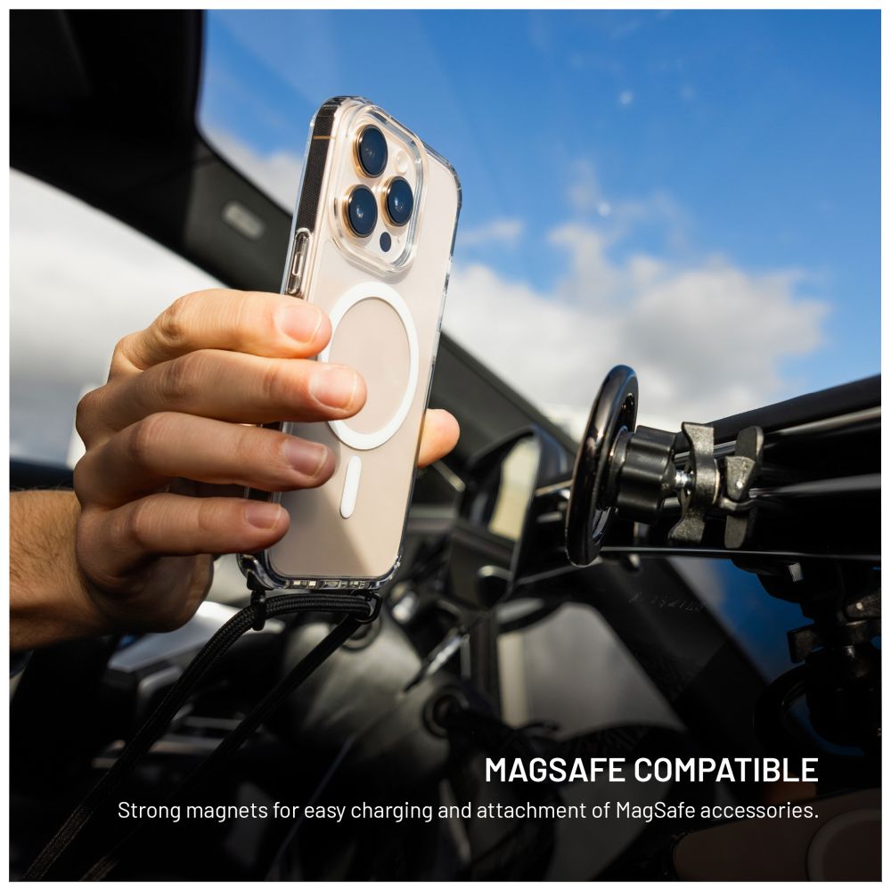 Pouzdro FIXED MagPure Neck s černou šňůrkou na krk pro Apple iPhone 17 Pro Max