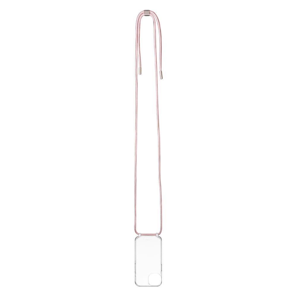 Pouzdro FIXED Pure Neck s růžovou šňůrkou na krk pro Apple iPhone 15 Pro Max