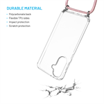 Pouzdro FIXED Pure Neck s růžovou šňůrkou pro Samsung Galaxy A36 5G/A56 5G