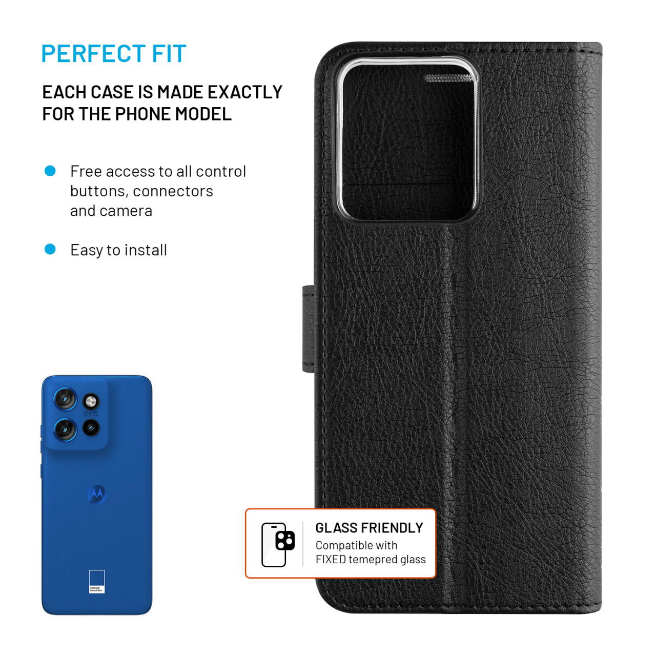 Pouzdro typu kniha FIXED Opus pro Motorola Edge 60 Neo 5G/50 Neo/Moto S50 5G, černé