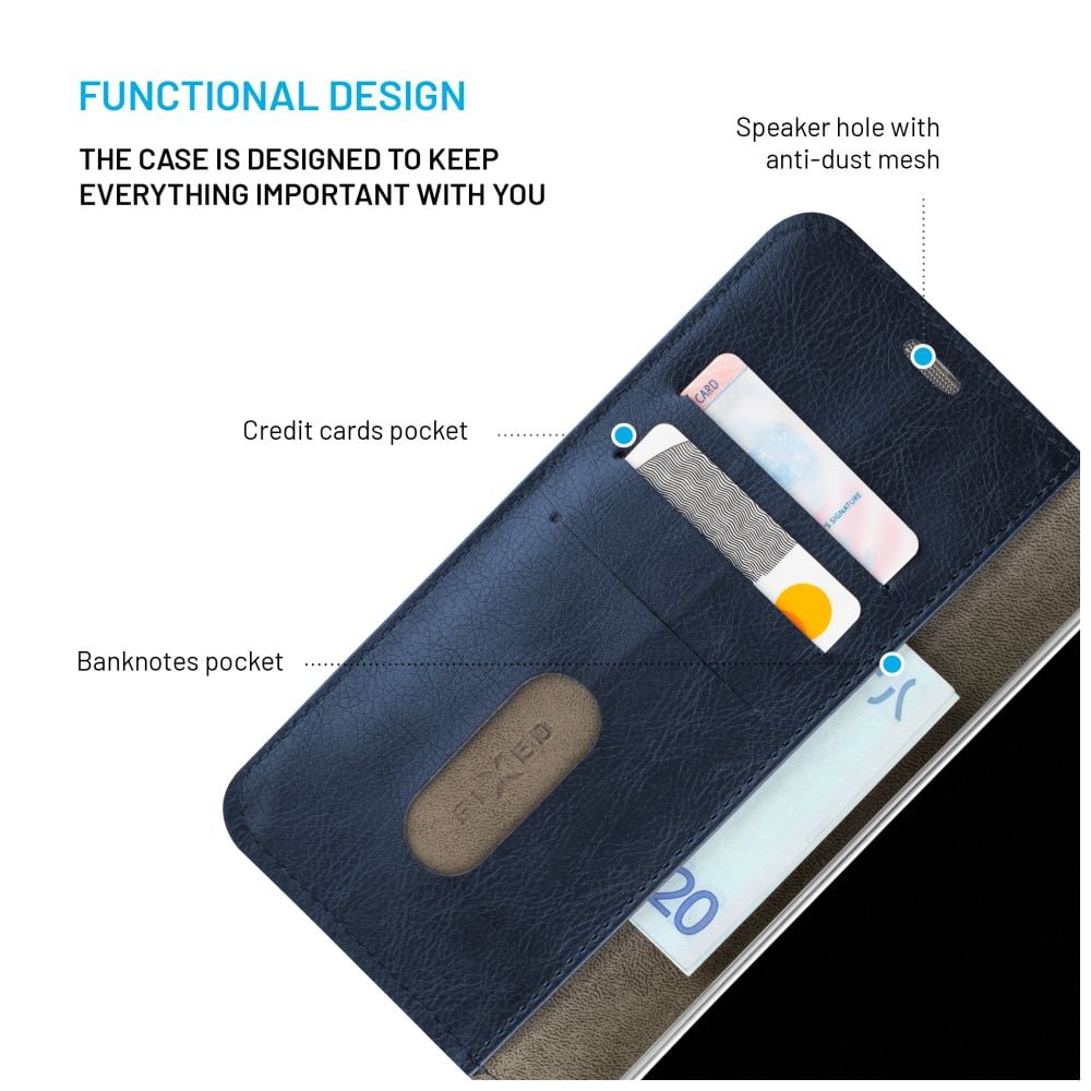 Pouzdro typu kniha FIXED Opus pro Samsung Galaxy A16 4G/5G, modré