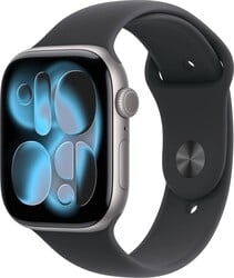 Použité – Apple Watch Series 11 GPS 46 mm, hliníkové puzdro v farbe Space Grey s čiernym športovým remienkom – M/L