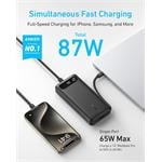 Power banka Anker 20000 mAh, 87 W, so zabudovaným káblom USB-C, čierna